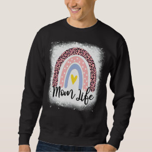 Mother's Day  Mum Life Leopard Rainbow Mama Women  Sweatshirt