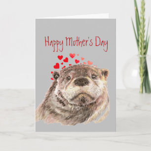Mother's Day Mum Love my Heart Cute Otter Holiday Card