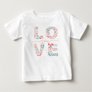 mother's day mum Love You Floral Elegant Script Baby T-Shirt