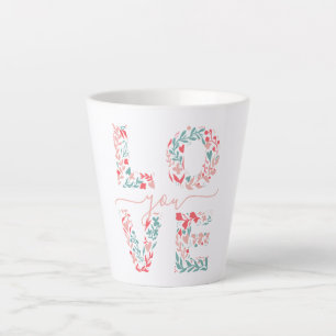 mother's day mum Love You Floral Elegant Script Latte Mug