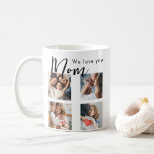 mothers day,mum,photo collage,we love you,typograp coffee mug