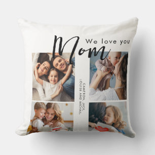 mothers day,mum,photo collage,we love you,typograp cushion