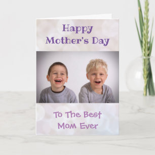 Mother's Day Mum World's Best Ever Cute Kids Photo Card