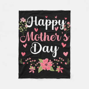 Mother's Day Mummy Cute Floral Women For Mum Grand Fleece Blanket