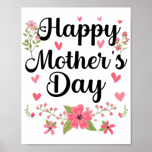 Mother's Day Mummy Cute Floral Women For Mum Grand Poster