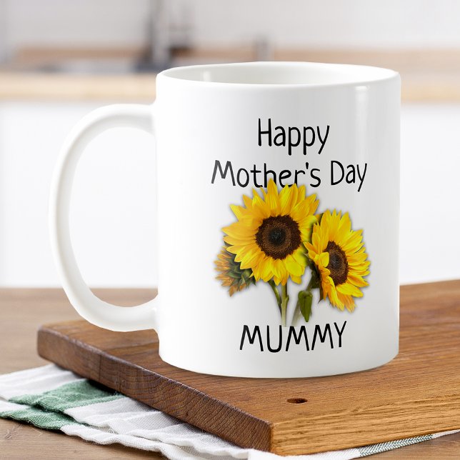 Mother's Day Mummy Sunflower Bouquet Coffee Mug (Mother's Day Mummy Sunflower Bouquet Coffee Mug)