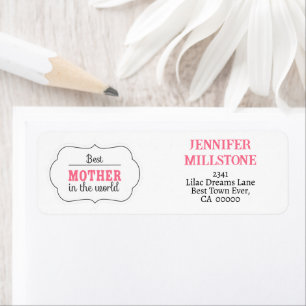 Mother's Day mummy watercolor drawing daughter. Return Address Label