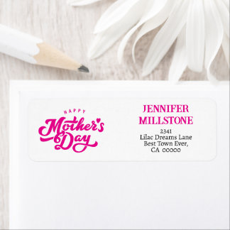 Mother's Day mummy watercolor drawing daughter. Return Address Label