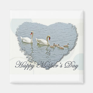 Mother's Day Mute Swan Famly Magnet