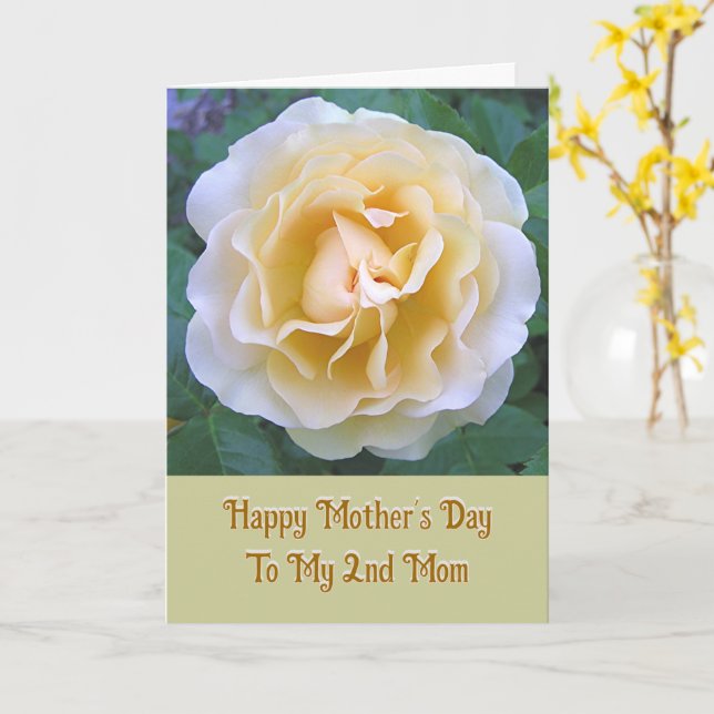 Mother's Day/My "second" Mum/like a mum/peach rose Card (Yellow Flower)