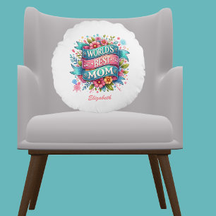 Mother's Day Nature Lovers Floral Personalised  Round Cushion