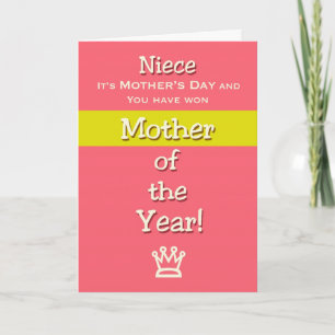Mother's Day Niece Humor Mother of the Year! Card