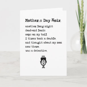 Mother's Day Noir, A Funny Happy Mother's Day Poem Card