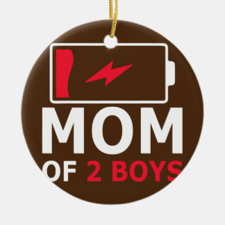 mothers day of 2 baby boy Gift from Son Mothers Ceramic Ornament