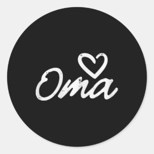 Mothers Day Oma Heart Cute Love Grandma Nana Mimi  Classic Round Sticker