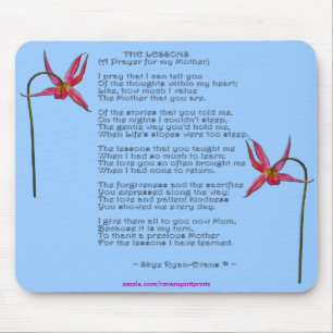 Mother's Day or Birthday Floral Poetry Gift Mouse Pad