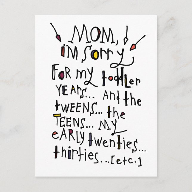 Mother's Day or Birthday Postcard (Front)