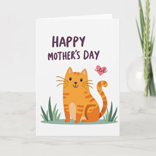 Mothers Day Orange Kitty Smile Card