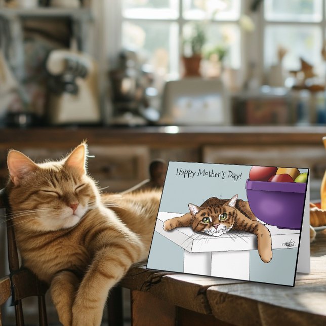  Mother's Day Ornage Tabby Cat Card (Creator Uploaded)