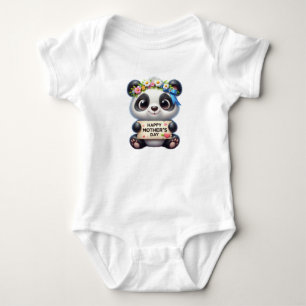 Mother's Day Panda Baby Bodysuit