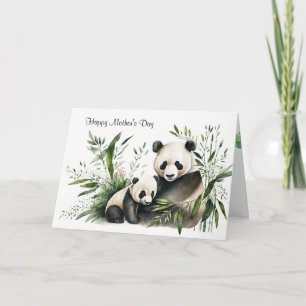 Mother's Day Panda Bear With Cub Card