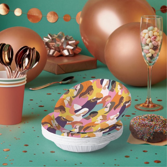Mother's Day Paper Bowls Plate (Multi)