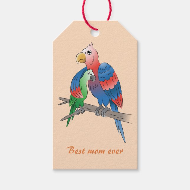 Mother's Day Parrots Gift Tags (Front)