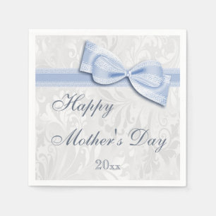 Mother's Day Party Damask and Bow Napkin
