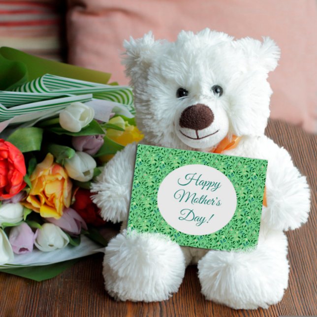 Mother's day pattern watercolor leaves green postcard (Creator Uploaded)