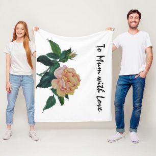 Mothers Day Peace Rose Fleece Blanket