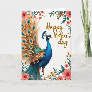 Mothers Day Peacock Greeting Card