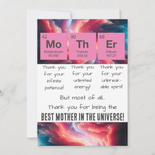 Mother's Day Periodic Table Thank You Card