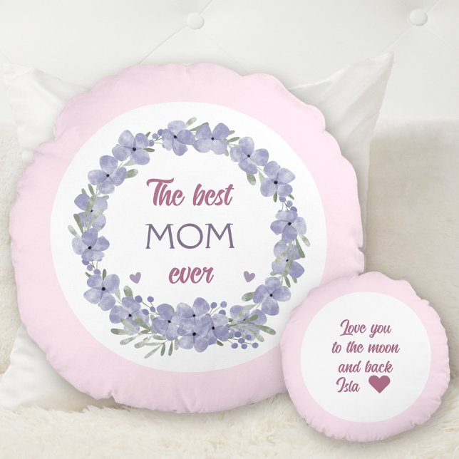 Mother's Day Personalised Custom Text Round Pillow (Mother's Day Personalized Custom Text Round Pillow)