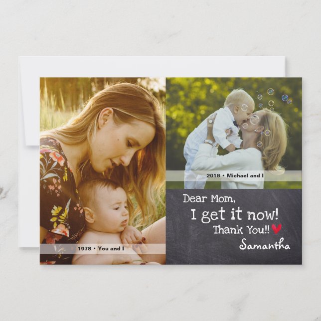 Mother's day, Personalised Photos Invitation (Front)