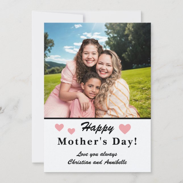 Mother's Day Personalized Downloadable Photo  Holiday Card (Front)