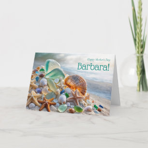 Mothers Day Personalized Name Beach Sea  Card