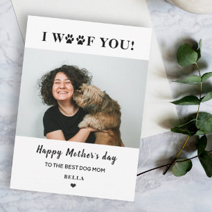mother's day pet dog mum photo cute heart holiday card