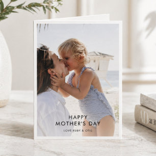 Mother's Day   Photo Best Mum Modern Minimalist Card