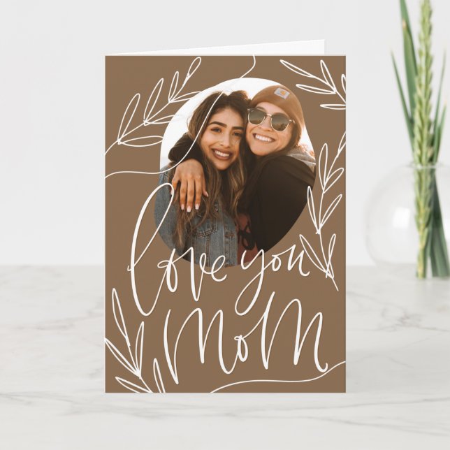 Mother's Day Photo Card Template. Love You Mum (Front)