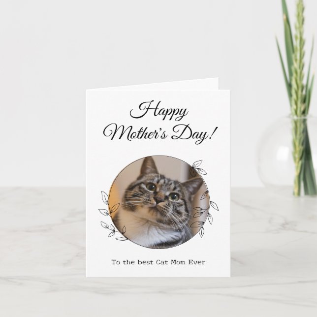 Mother's Day Photo Cat Mom World's Best Ever Pet  Card (Front)