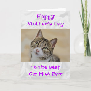 Mother's Day Photo Cat Mum World's Best Ever Pet Holiday Card