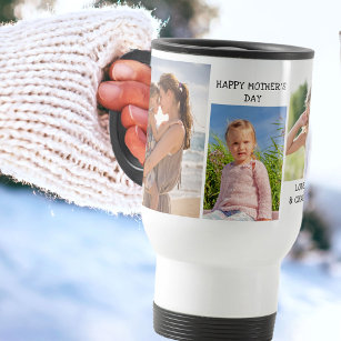Mother's Day Photo Collage 4 Vertical Photo Travel Mug