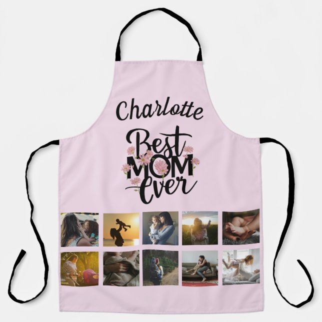 Mothers Day Photo Collage Best Mum Ever Keepsake Apron (Front)