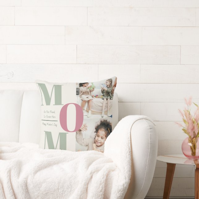 Mother's Day Photo Collage | MOM Letters -  Cushion (Couch)