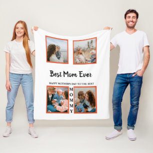 Mother's day photo display collage for mum fleece blanket