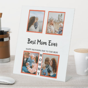 Mother's day photo display collage for mum pedestal sign