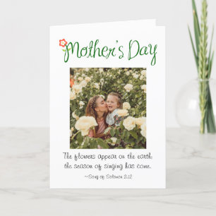 Mother's Day Photo Flowers Appear Bible Christian Holiday Card