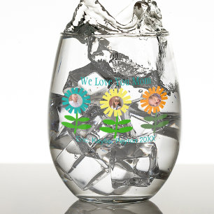 Mother's Day Photo Garden Stemless Wine Glass