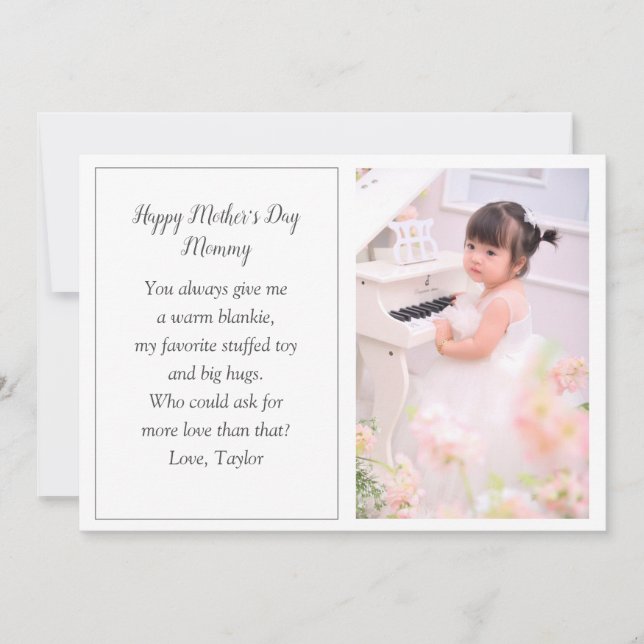 Mother's Day Photo Holiday Card From Baby (Front)