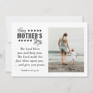 Mother's Day Photo Lord Bless You Christian Bible  Holiday Card
